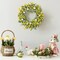 26" Summer Wreaths for Front Door Artificial Floral Wreath with Wildflowers Portulaca Summer Easter Decorations for Indoor Outdoor Window Wall Farmhouse Porch Home Decor Yellow and White